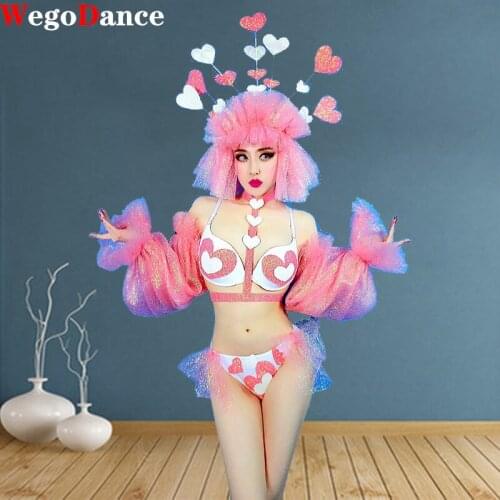New Women Dj Dancer Costume Symphony Candy Love Set Birthday Party Prom Clothing Singer Suit