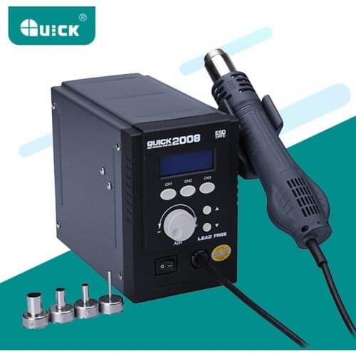 QUICK 2008 110V/220V Hot Air BGA Rework Station Lead Free Intelligent Digital Display Adjustable SMD Soldering Station