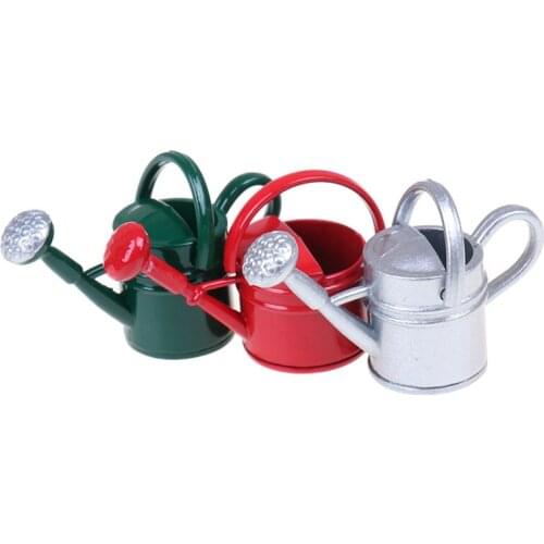 Watering Can Garden Miniature Decoration for Children Kids Dolls Acces Dollhouse Miniature Furniture Toys 1/12 Metal 1:12 No Eat