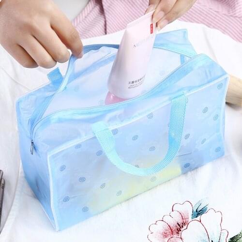 1 Pc Girl Clear Cosmetic Bag PVC Transparent Makeup Bag for Women Waterproof Zipper Beauty Case Travel Toiletry Bags