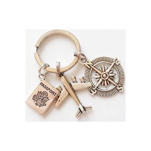 Airplane Passport Compass Pendant Flight Travel To Commemorate The Gift of Good Friends New Jewelry