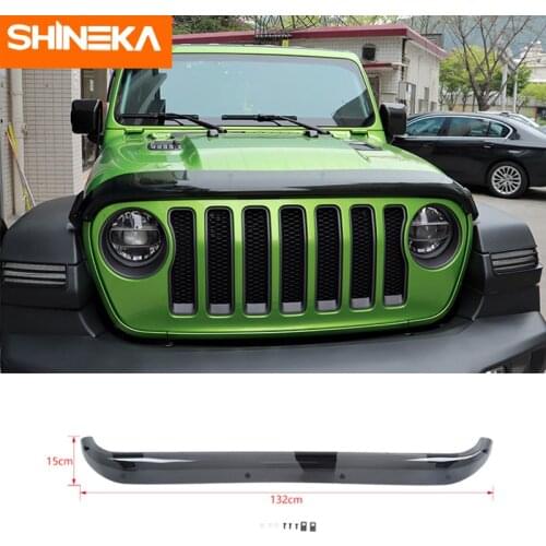SHINEKA Car Front Grilles Cover Rear Stone& Bug Deflector Hood Wind Air Deflector Shield Sand Block for Jeep Wrangler JL 2018