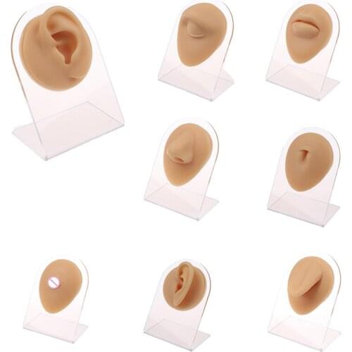 1PC Silicon Ear Eye Nose Mouth Tongue Navel Piercing Model Press Needle simulation display Piercing Tool Jewelry