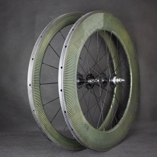 700C Fixed Gear Carbon Kevlar Track Wheels Front 50mm Rear 88mm Depth Single Speed Road With 20/24 Holes Special Brake Track
