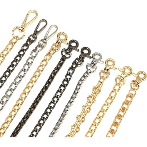 High Quality Diy Metal Bag Belts Bag Chain Handbag Shoulder Bags Straps Buckle Handle Black Gold Belt Accessories