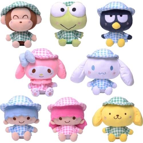 Japanese Girl Series Cute Kawaii Cartoon Korte Plush Kuromi My Melody Cinnamoroll Raincoat Series Pluche Doll Child Toy Gift