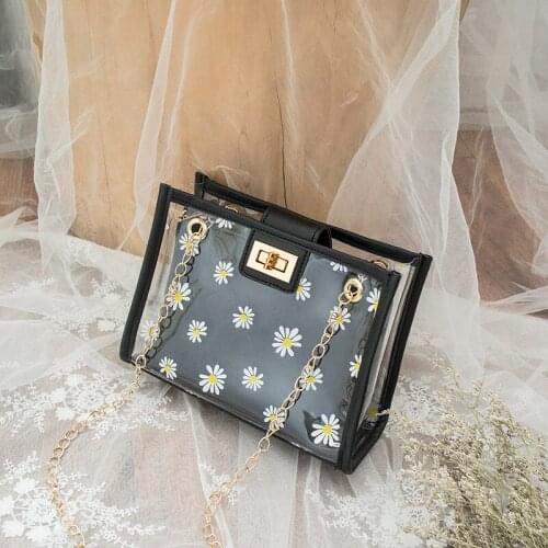 Ladies Brand Designer Transparent Printing Two-piece Messenger Bag Fashion Casual Chain Shopping Travel Shoulder Wallet Purses