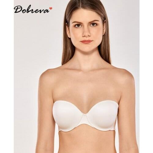 Womens Smooth Underwire Convertible Multiway Push Up Strapless Bra