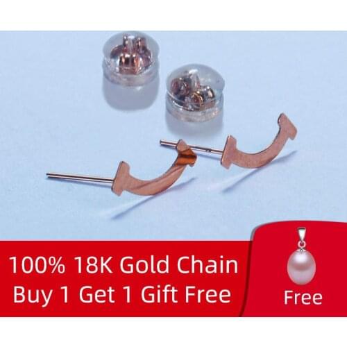 ZHIXI Authentic 18K AU750 Stud Earrings for Women Classic Smile Design Simple Fashion Fine Jewelry 2020 E514