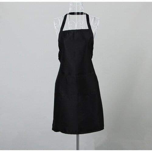 1PCS Pure Color 63x70CM Polyester Classic Design Work Apron Kitchen Apron With Pocket Couples Apron Household Merchandises