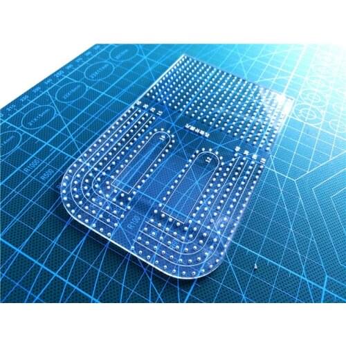 1pcs Leather Craft Acrylic Punching Positioning Calculation Ruler Stencil Template 17.5x8.6