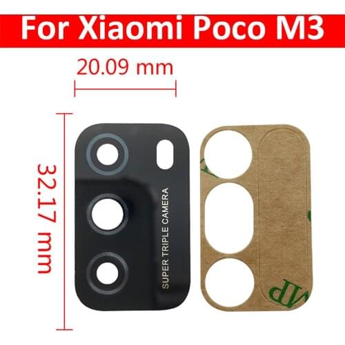 Rear Back Camera Glass Lens Cover For Xiaomi Poco M3 With Ahesive Sticker