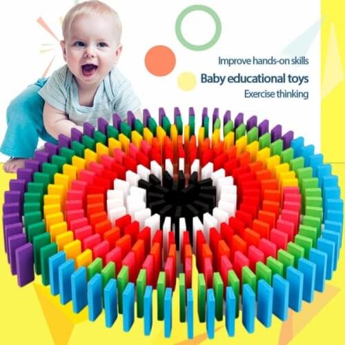 12 Colors 120 Pieces Childrens Building Blocks Entertainment Large Domino Children Early Education Wooden Educational Toys