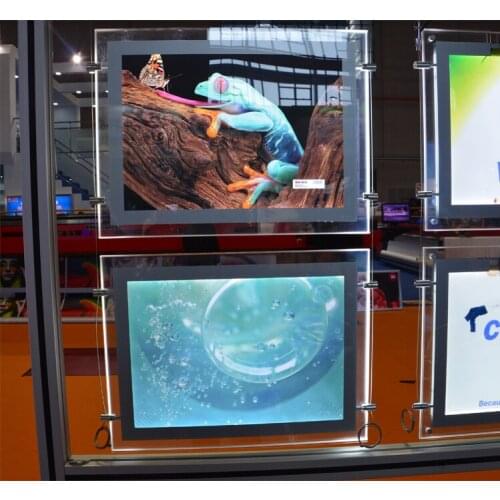 12Units single side magnetic acrylic crystal frame led display signage light box A4 size real estate agent window display sign