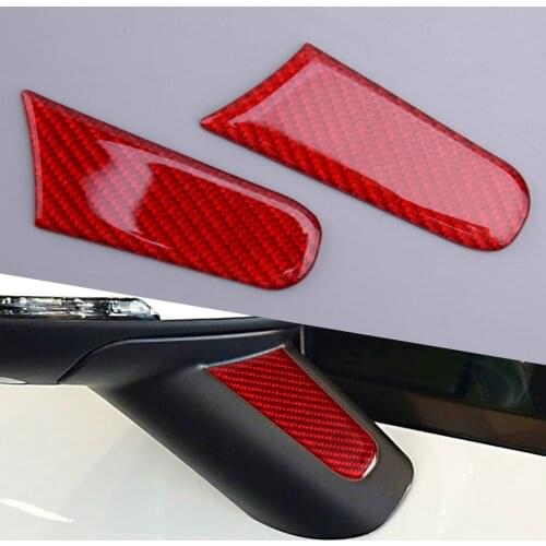 2Pcs/Set Car Rearview Mirror Decoration Trim Cover Sticker Red Fit For Porsche Cayenne Macan 2014 2015 2016 2017 2018 2019