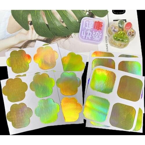 20PCS/pack DIY Jewelry Stickers Label Cat Paw Plate Mold Laser Paper Sticker Crystal Epoxy Material Filling Supplies
