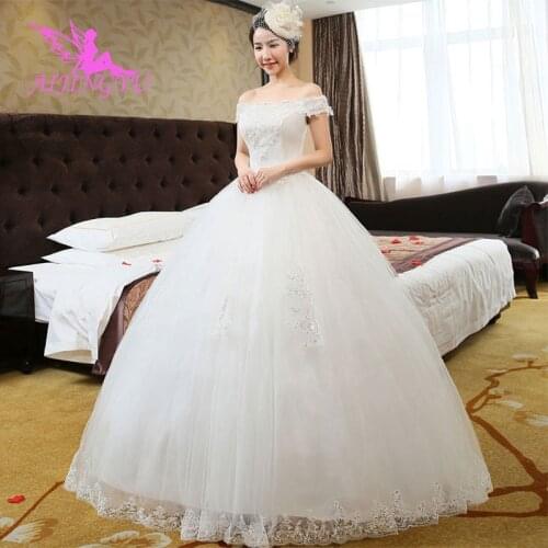 AIJINGYU 2021 elegant Customized new hot selling cheap ball gown lace up back formal bride dresses wedding dress WK580
