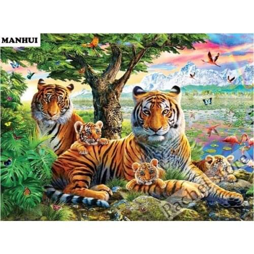 Diamond Embroidery Diy Diamond Painting Cross Stitch Kits Diamond Mosaic Tiger Full Square Diamond Embroidery FA014