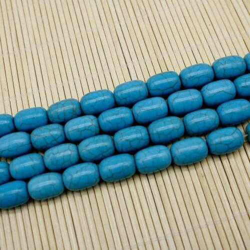 Free shipping Howlite Turquoises Gem Stone Cylindrical 10*14 Loose Beads Spacer Strand 15.5 inches Jewelry