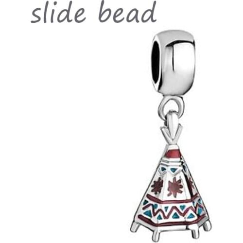 Fit Pandora charm bracelets Pointed Star Shaped Santa Claus Green Crystal Dangle Stick Charms beads for jewelry making