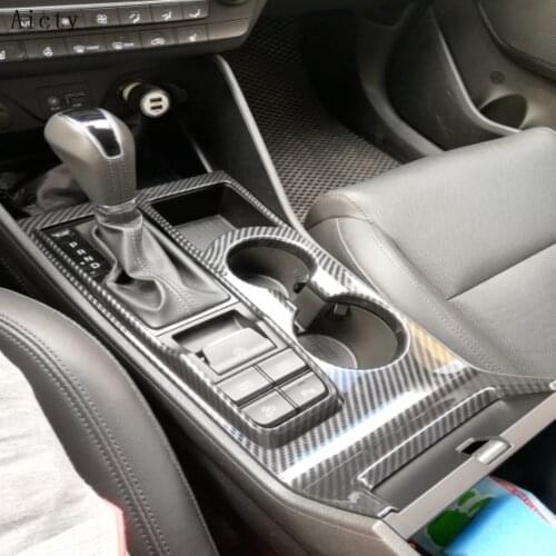 For Hyundai Tucson 2019 2020 Gear Shift Strip Decorative Water Cup Panel Cover Stickers Trim Auto Accessories Car Styling LHD