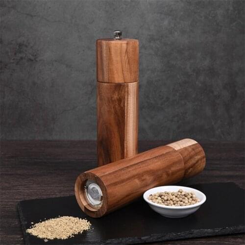 Wooden Salt and Pepper Grinders Creative Ceramic Core Manual Sea Salt and Pepper Mills Seasoning Bottle Kitchen Cooking Tools