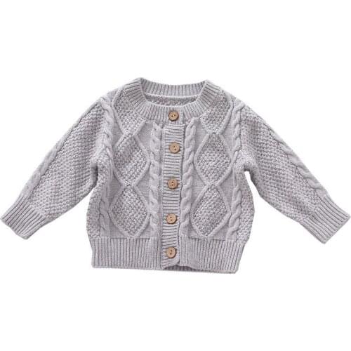 Korean Style Kids Clothes Baby Knitted Sweater Coat Boys Girls Solid Cardigan Sweater Autumn Winter Clothing