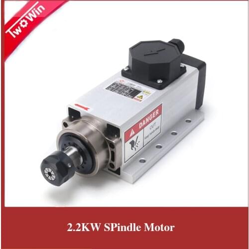 2.2kw Air Cooling Spindle Motor Square 2200w ER20 Collet CNC Spindle 220V CNC Engraving Milling Motor for CNC Router