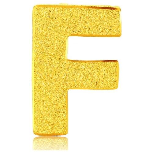 Hot sale 999 24k Yellow Gold 3D Letter F Bracelet 0.89g