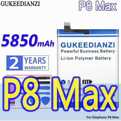 GUKEEDIANZI High Capacity Battery P8Max 5850mAh For Elephone P8 Max Mobile Phone Bateria