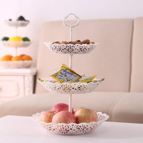 Creative 3 Tier Plastic Cake Stand Fruit Snacks Plate Afternoon Tea Wedding Plates Tableware Bakeware Cake Shop Plates