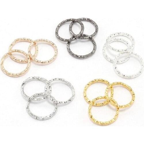 Metal Pattern Hollow Round Jump Ring Buckle Ring Connection Ring Charms 100pcslot For DIY Handmade Jewelry Making Accessories