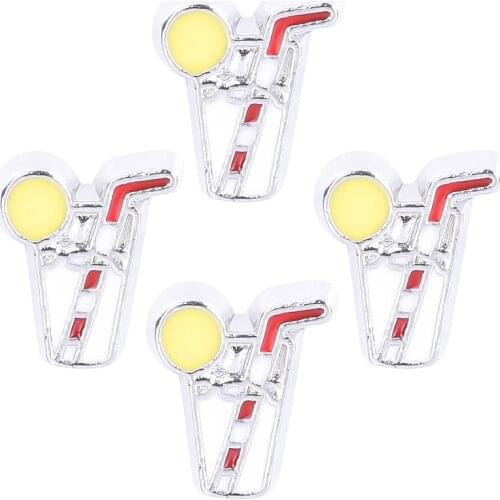 20Pcs/Lot Cute Summer Drink Beverages FLoating Charms Making Living Fit Glass Locket Necklaces Bracelet Jewelry Acessories