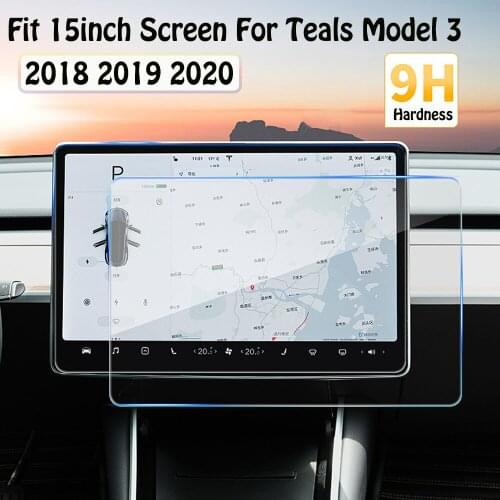 Car Model 15" 9H Tempered Glass Center Control Touchscreen Protect Film Car Navigation For 2018 2019 2020 Tesla Model 3