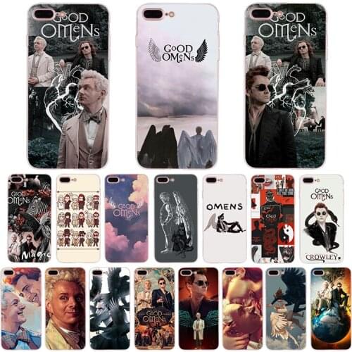 Fashion Funny TV SERIES Good Omens Shell Soft TPU Mobile Phone Case For Iphone 12 11 Pro XS Max X XR 7 8 6s 6 Plus Cover Coque