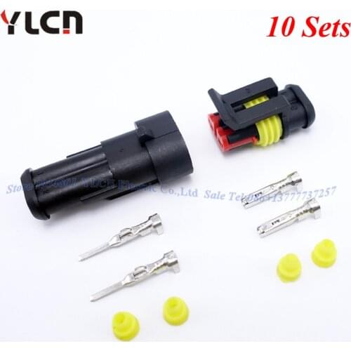 Brand New 10 Sets Kits 2 Pin Way Super Sealed Waterproof Electrical Wire Connector Plugs for car Factory Dirtect Sale
