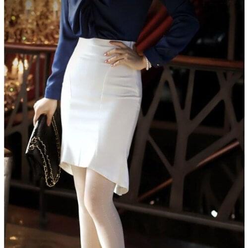 Customize Womens Office Lady Plus Size 3XS-8XL High Waist Short Mermaid Skirt Summer Autumn Bodycon Midi Fishtail Skirts Saias