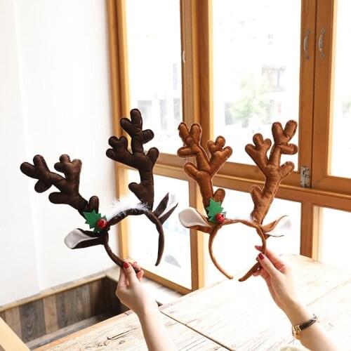 Christmas Headbands Santa Tree Elk Antlers Headband Kids Adult Headwear With Clips Ornaments Christmas Decorations Party Cosplay