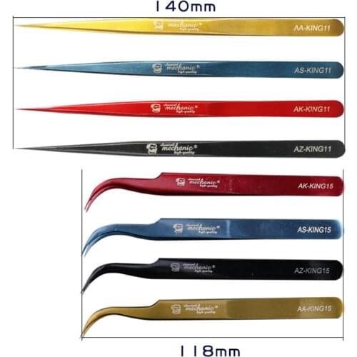MECHANIC AA/AS/AK/AZ KING11/KING15 Stainless Steel Tweezers Straight Curved Precision Tweezer Forceps For Phone Repair Tools