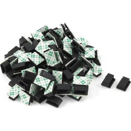 Promotion! 100 Pcs Adhesive Wire Cord Cable Holder Tie Clip Organizer Drop Clamp