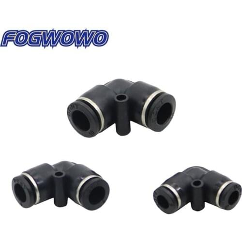 PV Right Angle Elbow Slip Lock Quick-Connectors Garden Plastic Pneumatic Element Connector Interface Size/6mm/8mm/10mm 5 Pcs