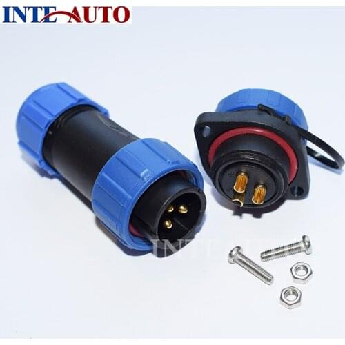 Connector, 3 pin waterproof Male Female Panel installed connectors, LED monitor connector,IP68 plug receptacle