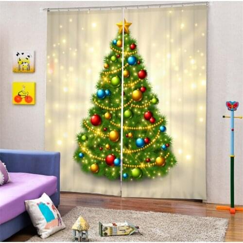 Customized Christmas gift Luxury 3D Blackout Window Curtain Drapes For Living room Bed room Hotel Wall Tapestry Cortinas