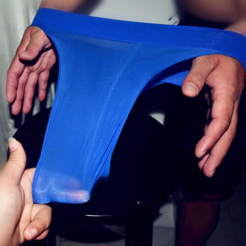 Sexy low-Rise Shiny Seamless G-srting Sheer See Through Brief Low Waist T-back Oil Thong Seamless Breathable Bottom Wear F9