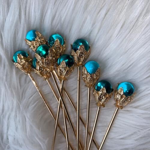Blue Pearl Hairpin, Hairpin, Blue, For Bridal Hairstyle, Decorative Jewelry, Old Chinese Style, 1pcs