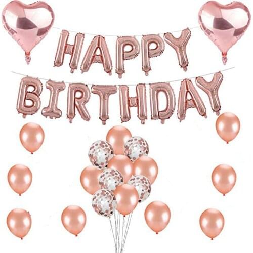 Happy Birthday Balloon Birthday Balloons Birthday Party Supplies Rose Gold/Gold Foil Helium Balloon Party Favors