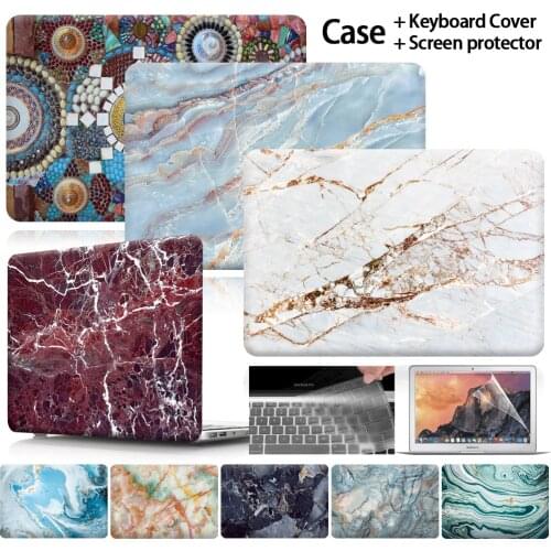 KK&LL For Apple MacBook Air Pro Retina 11 12 13 15 /Pro 13 15 Touch Bar Hard Shell Laptop case+ keyboard skin + Screen Protector