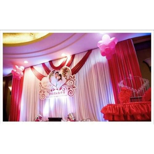 10ft*20ft Wedding Backdrop Drapes Curtain Wholesale stage decoration Wedding Backdrop With Swag party backdrop curtain