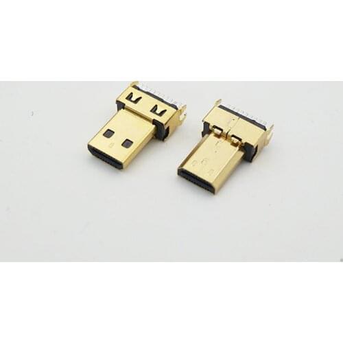 10pcs Gold Plating 19P Micro HDMI-compatible Male Connector Jacks Plug for Digital Product HDMI-compatible Connector