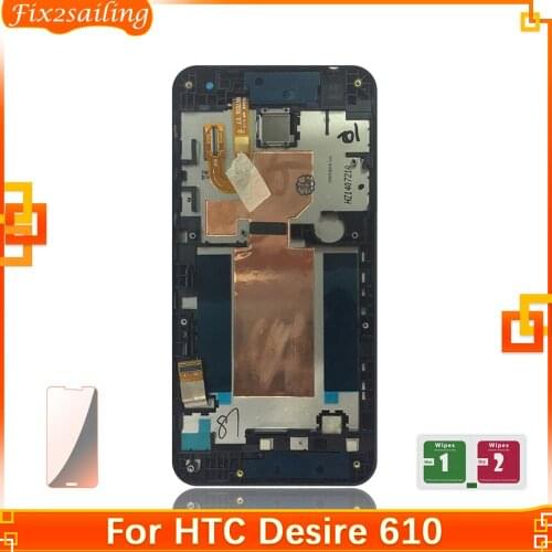 100% Tested For HTC Desire 610 D610 LCD Display Touch Screen Digitizer Assembly Replacement with Frame For HTC 610
